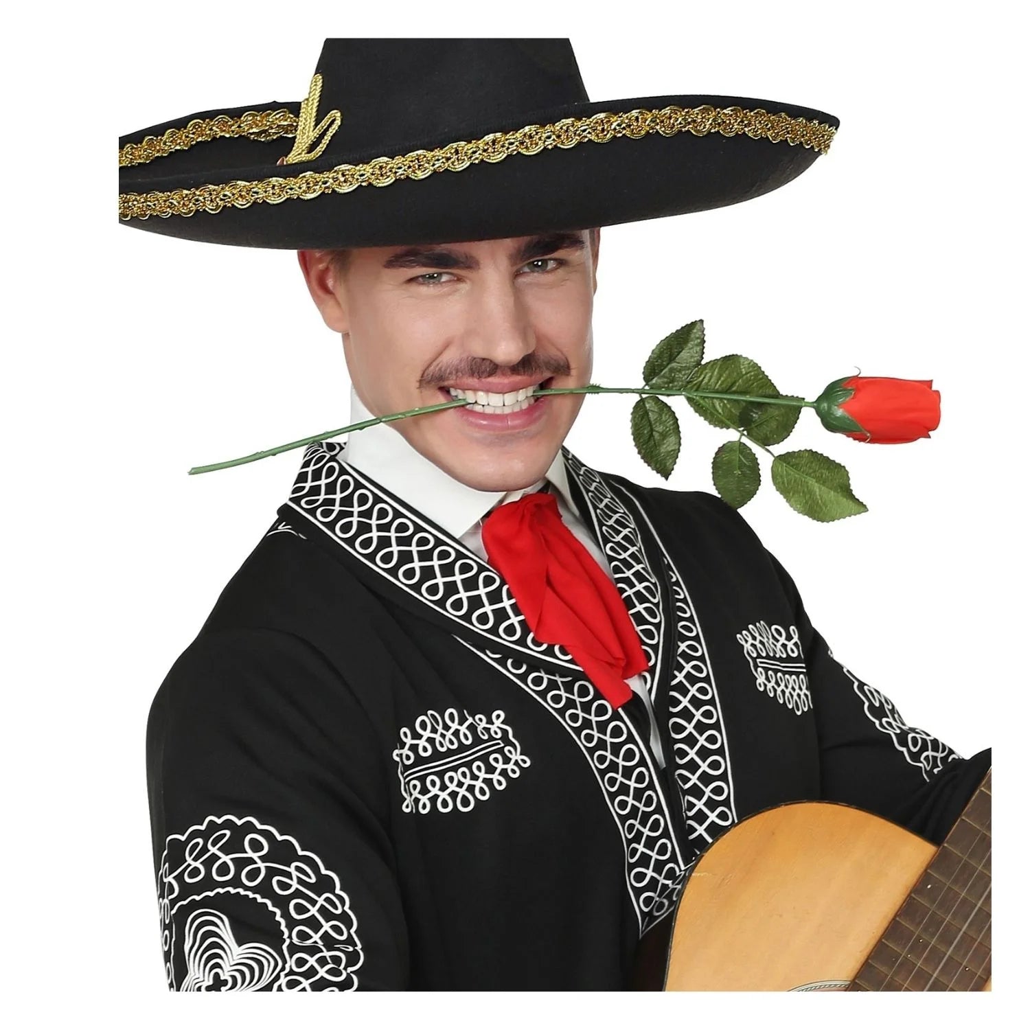 rosa roja romántica accesorio elegante para temática cabaret o flamenca