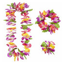 Set hawaiano de flores de lujo para completar disfraces tropicales y fiestas temáticas