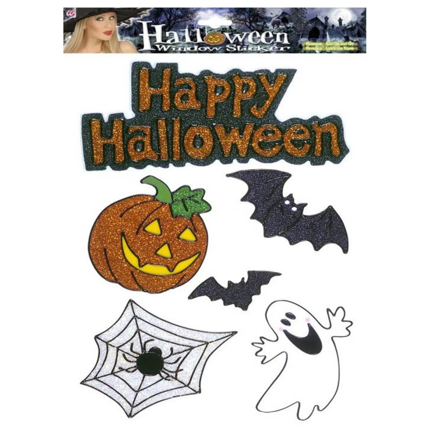 Set pegatinas Happy Halloween para decorar fiestas y disfraces de terror