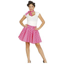 Set Pin Up rosa para mujer con falda y pañuelo retro