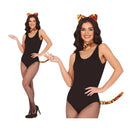 Set de tigre con diadema de orejas y cola atigrada para disfraz