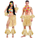 Set de Zulú Africano para adulto con falda y accesorios de rafia tropical