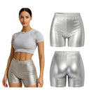 Shorts metálicos plata adulta para Carnaval y fiestas temáticas