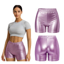 Shorts metálicos rosa adulta para Carnaval y fiestas disco