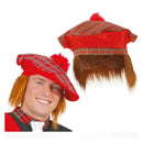 sombrero escoces con pelo complemento disfraz escoces carnaval