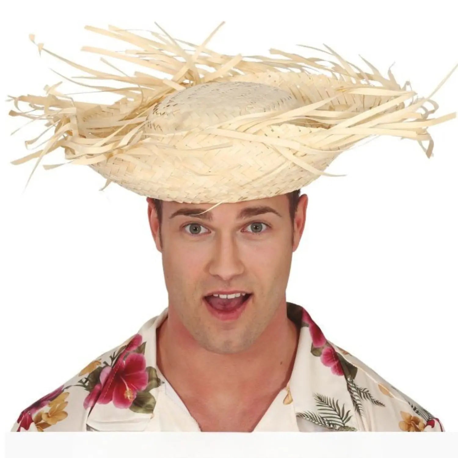 Sombrero de espantapájaros color paja para disfraz de carnaval