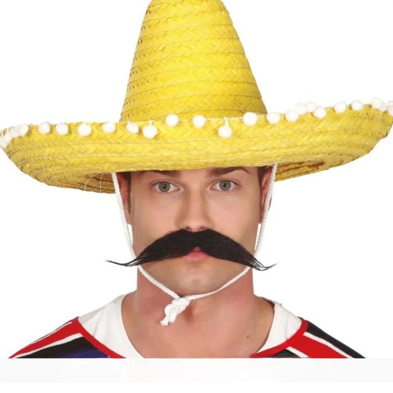 Sombrero mejicano amarillo de 50 cm para adulto complemento disfraz mexicano mariachi