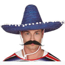 Sombrero mejicano rojo de 50 cm para adulto complemento disfraz mexicano mariachi