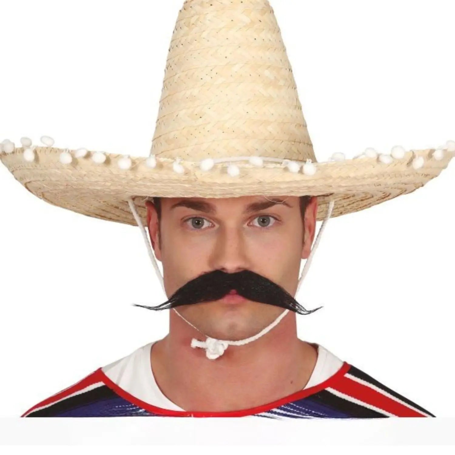 Sombrero mejicano color paja de 50 cm para adulto complemento disfraz mexicano mariachi