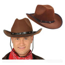sombrero vaquero marron estilo cowboy complemento disfraz oeste