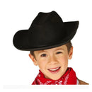 Sombrero vaquero infantil negro de fieltro accesorio disfraz cowboy niño