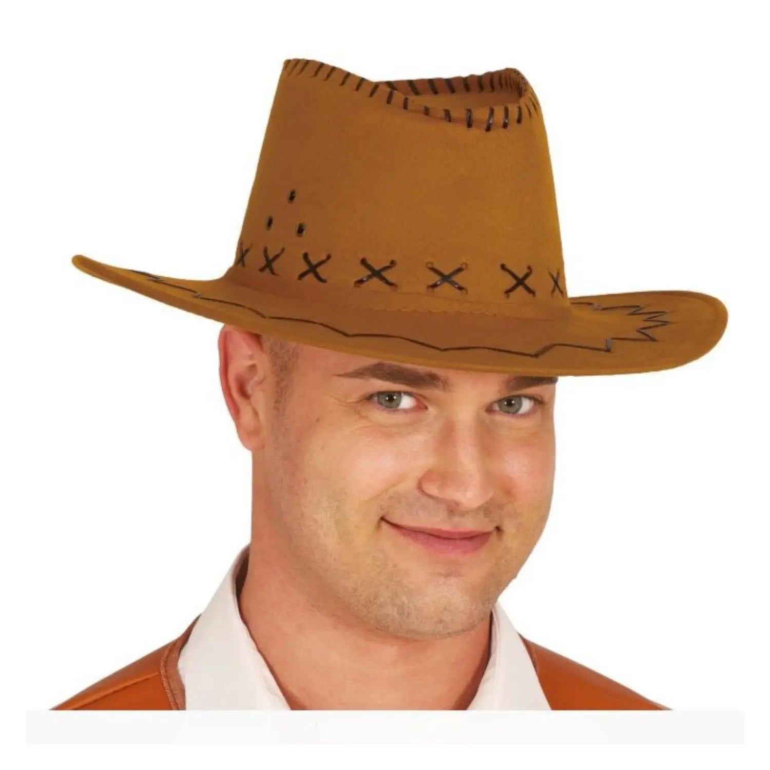 Sombrero vaquero marrón accesorio disfraz cowboy oeste