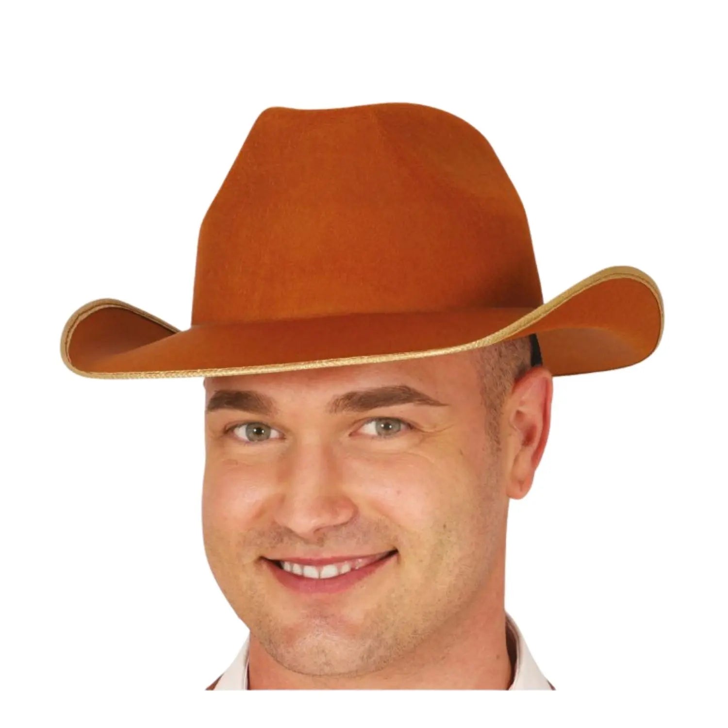 sombrero vaquero marrón de fieltro para adulto para disfraz western