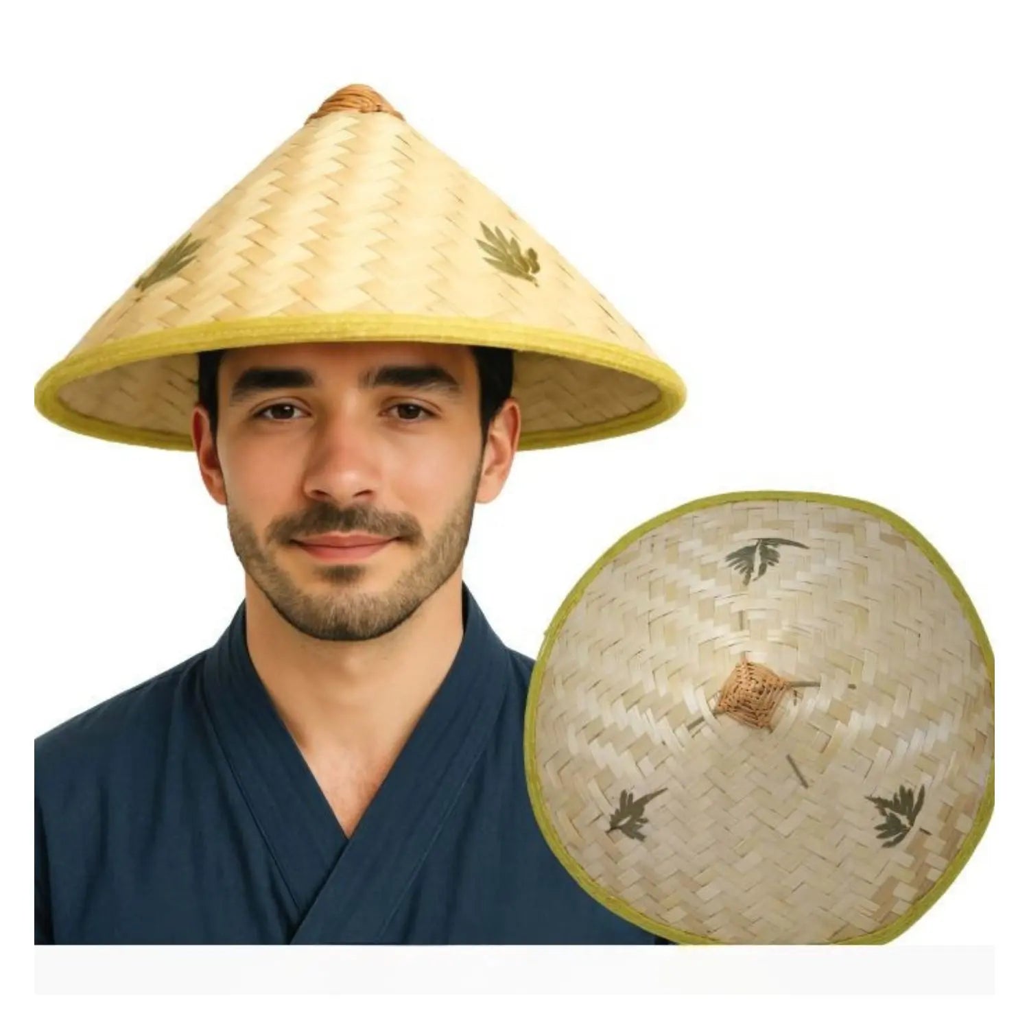 Sombrero vietnamita de paja accesorio disfraz asiático tradicional