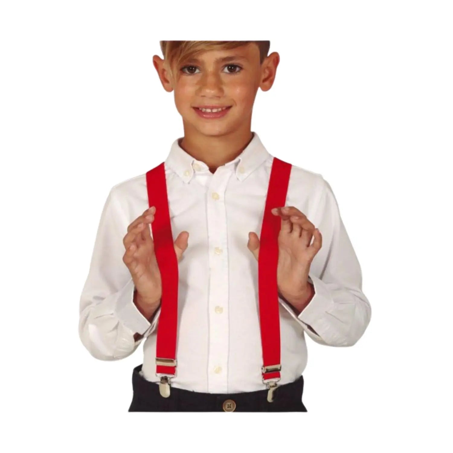 Tirantes infantiles ajustables disponibles en color rojo negro y blanco