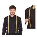 tirantes de lentejuelas oro complemento para look disco o glamour en fiestas temáticas