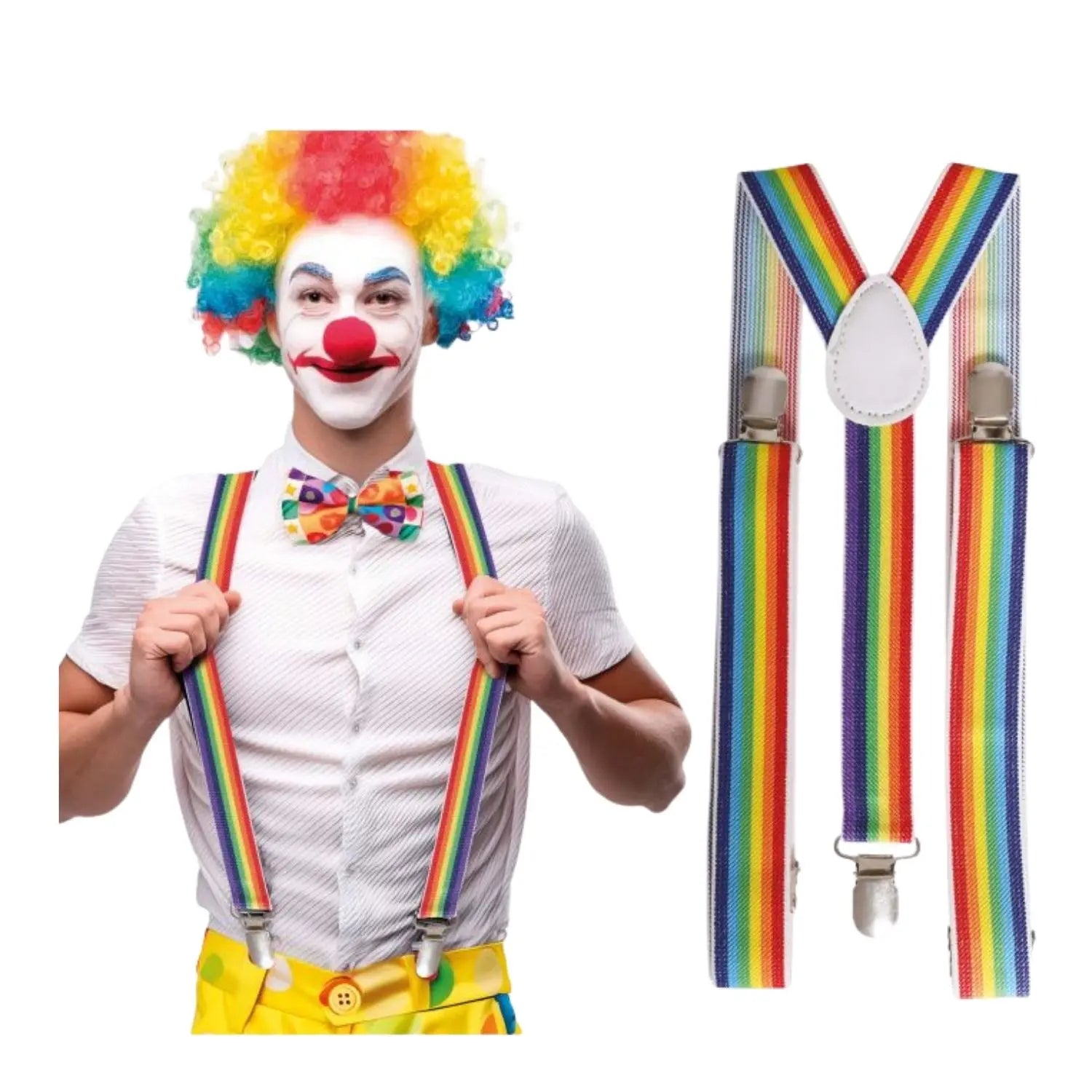 tirantes multicolor arcoíris complemento para look alegre, animación o eventos del orgullo