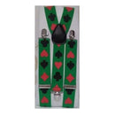 tirantes verdes con símbolos de cartas de póker complemento para look de casino o fiesta temática