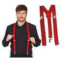 Tirantes rojos para adulto con pinzas metálicas para disfraces