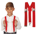 Tirantes rojos infantiles ajustables con pinzas metálicas