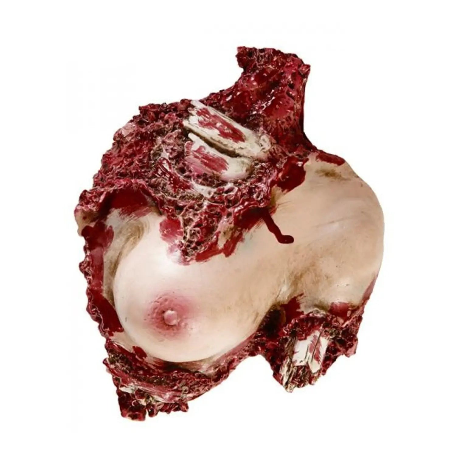 torso de mujer ensangrentado decoración para ambientación de terror y halloween en fiestas temáticas