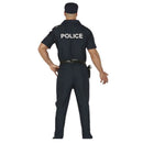Adulto con disfraz policía para fiestas temáticas