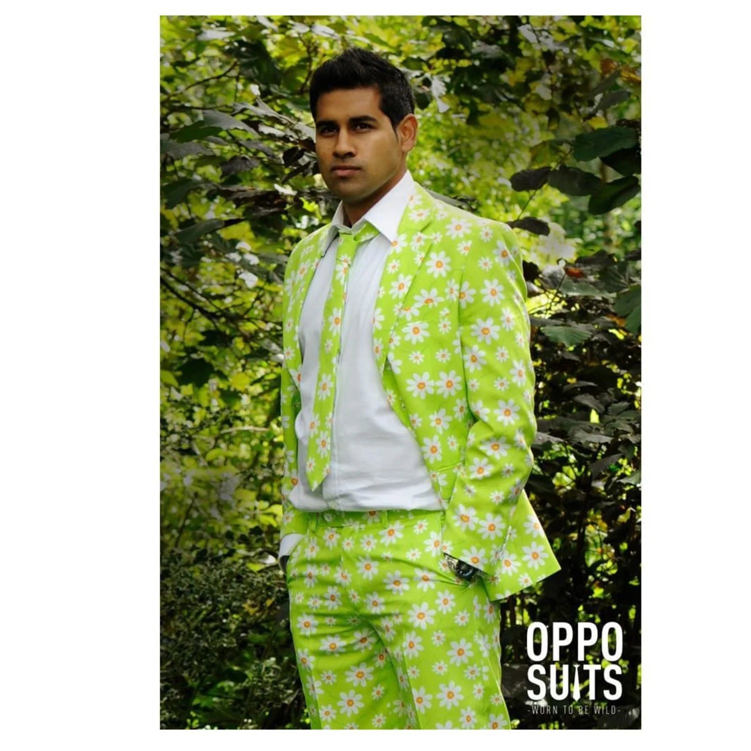 Traje de Primavera para hombre con americana, pantalón y corbata floral