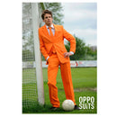 Traje naranja hombre con chaqueta pantalón y corbata para fiesta