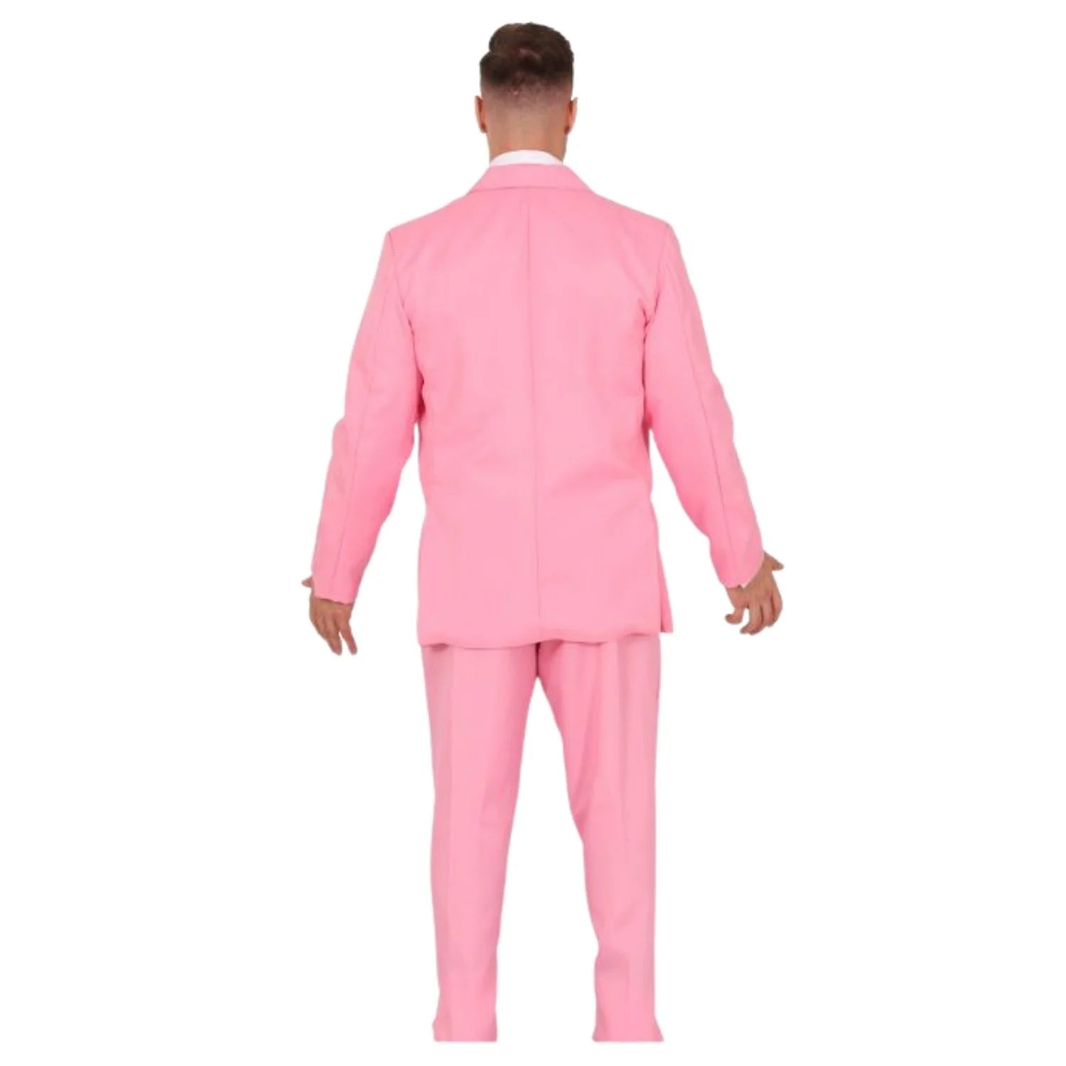Adulto con disfraz traje rosa elegante para fiestas temáticas