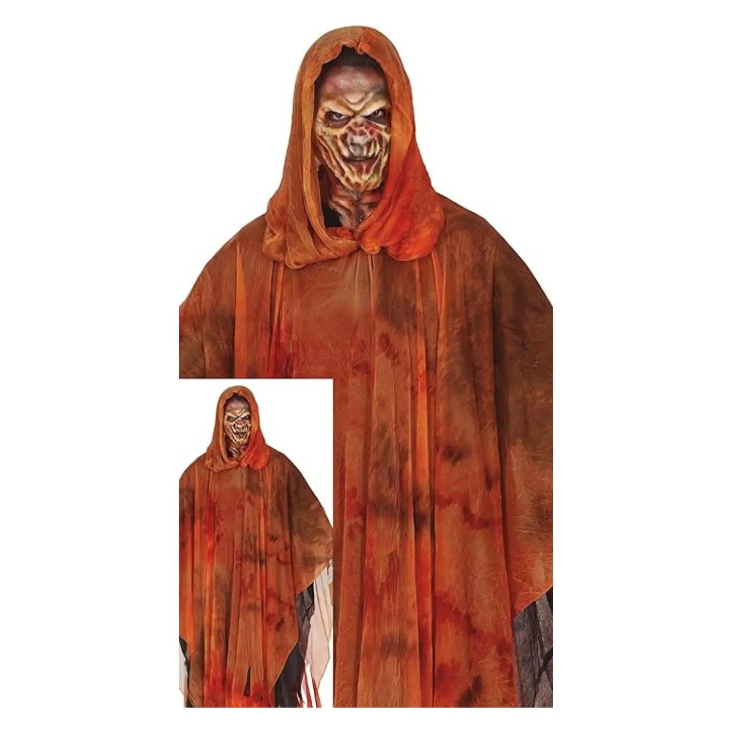 Túnica larga con capucha de estilo terrorífico para disfraces de Halloween